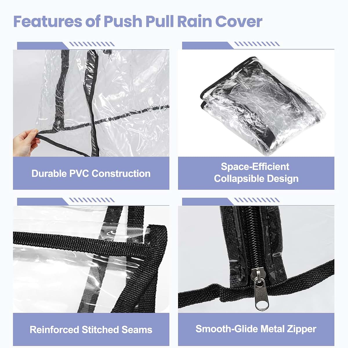 Winmist Glimpse Rain Cover for Folding Wagons with Transparent Panels