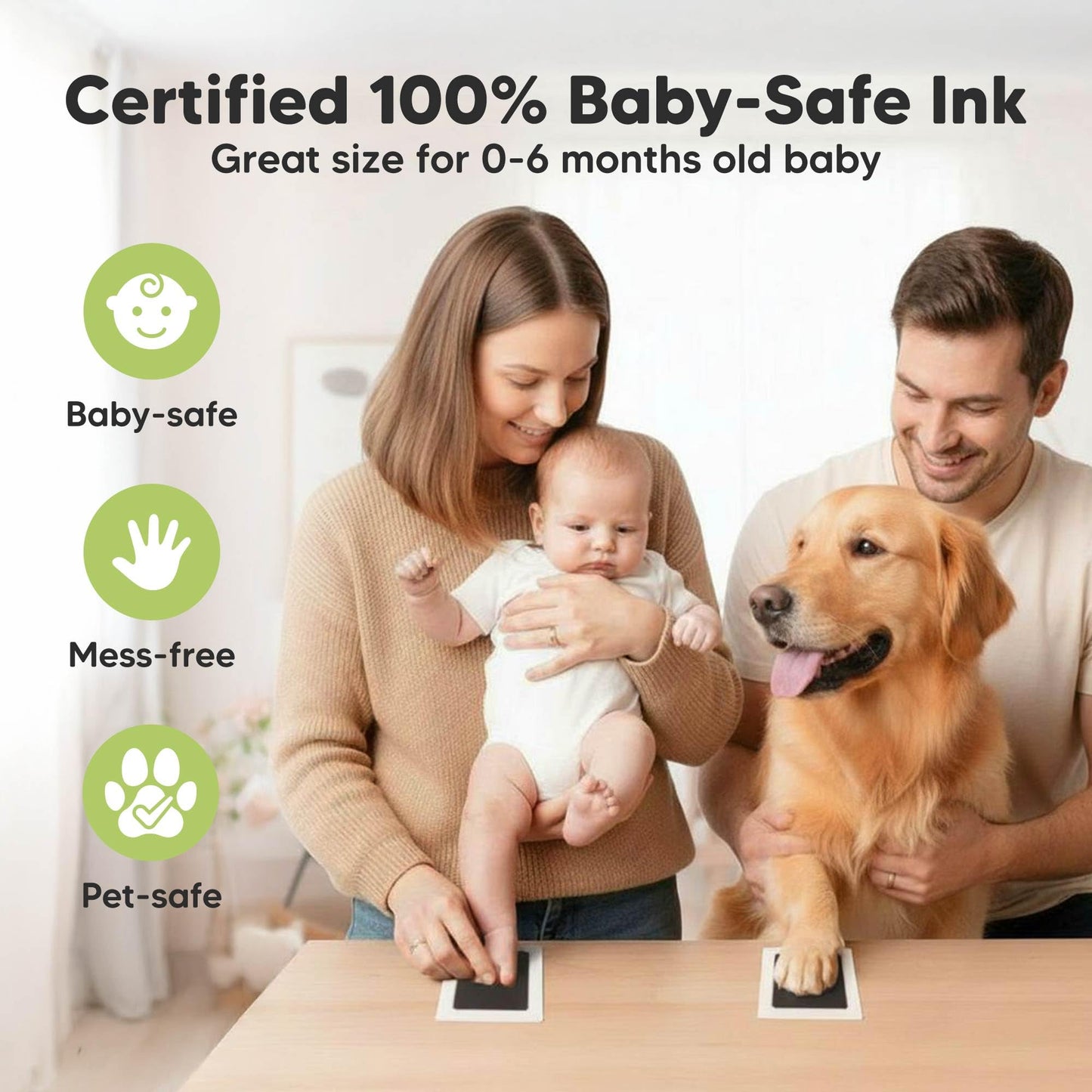 Inkless Baby Handprint Kit - Mess Free - Jet Black