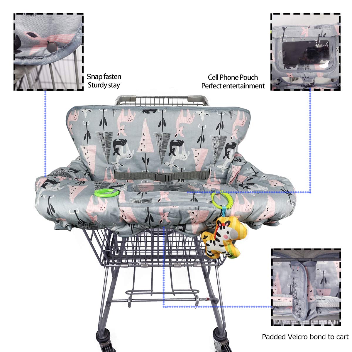 ICOPUCA Shopping Cart Cover with Padded Seat Cushion