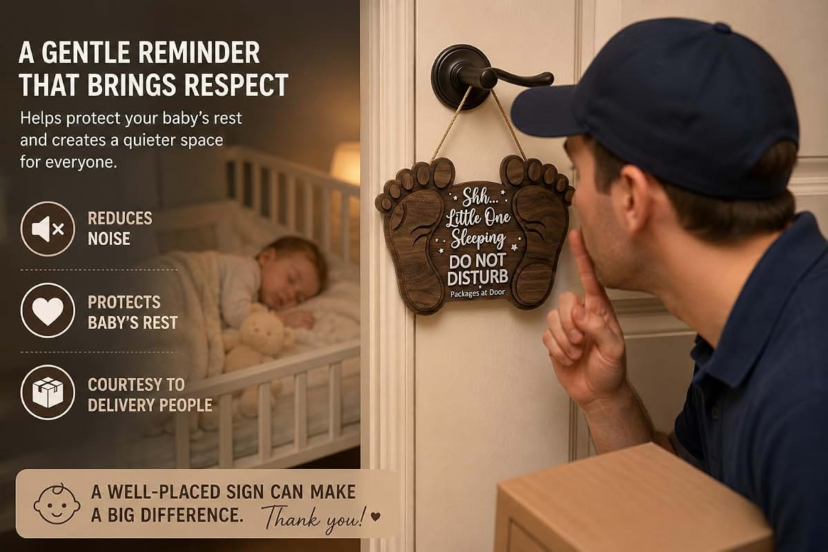 XJYHDY Baby Sleeping Sign for Front Door