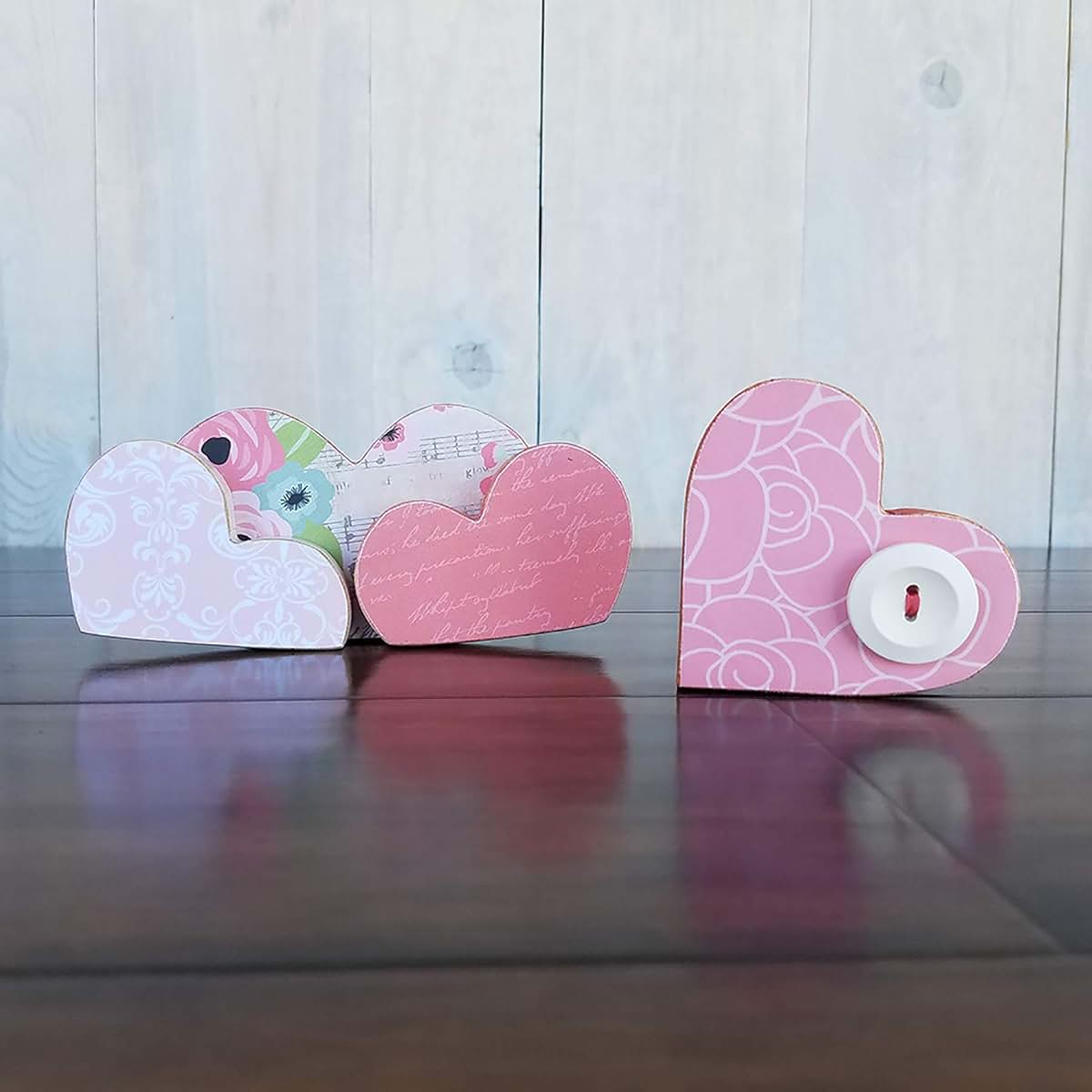 Foundations Decor Barrel With Bands DIY Home Decor Craft Kit February Hearts