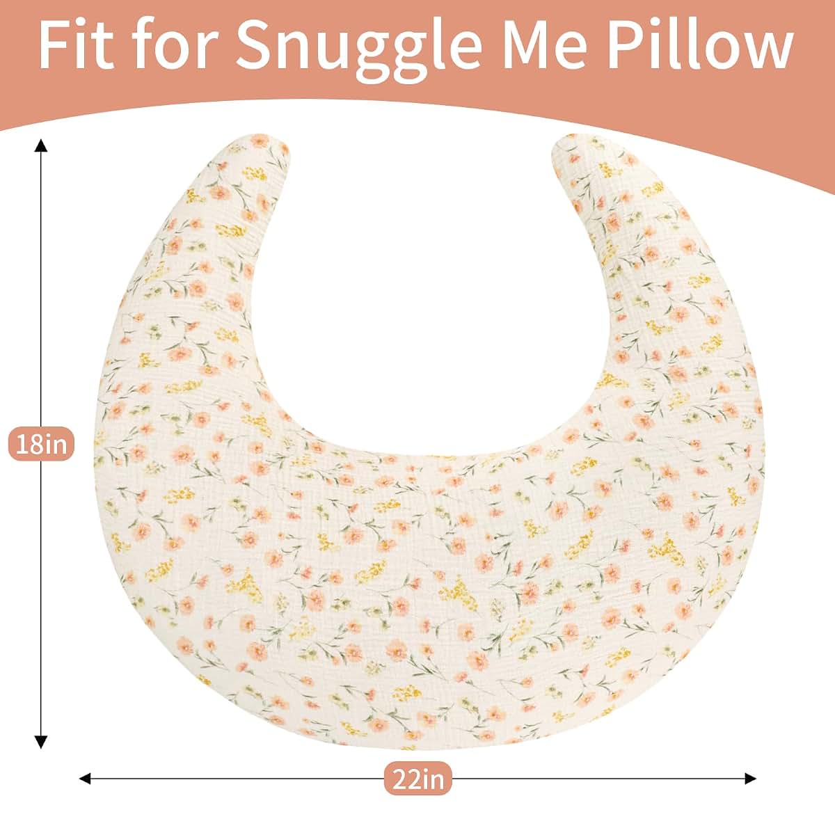 Swesen Muslin Nursing Pillow Cover, Crescent Shaped Slipcover (photo 4)