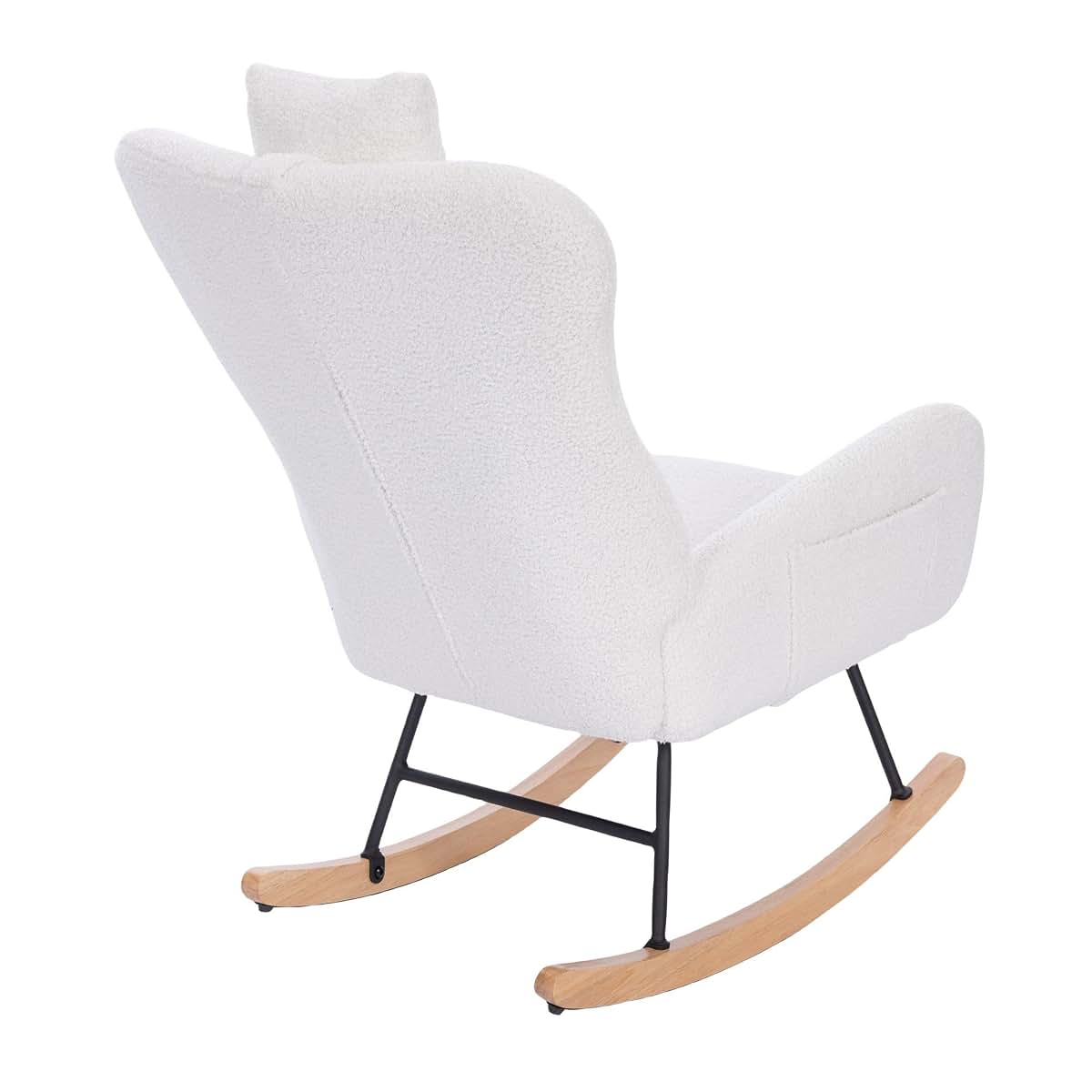 BJZHH Suitable for Living Room Bedroom Teddy upholstered Baby Rocking Chair, Comfortable, Strong, Durable, Lightweight