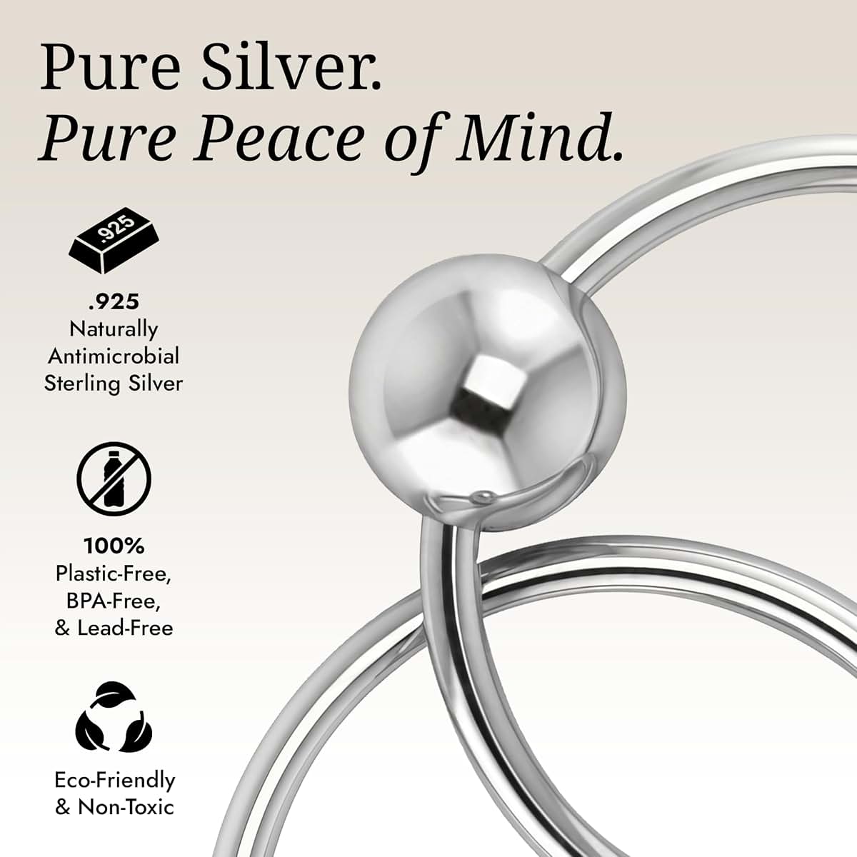 Krysaliis 2 Ring .925 Sterling Silver Teether Rattle Ring (photo 4)
