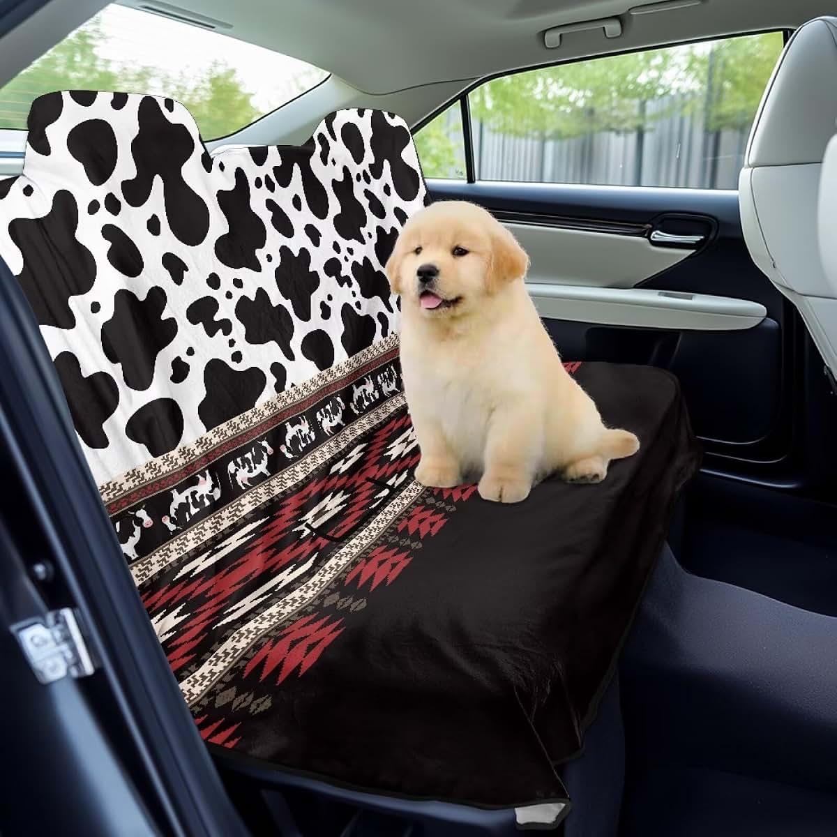 Dreaweet Aztec Cow Print Universal Car Back Seat Towel Cover (photo 4)