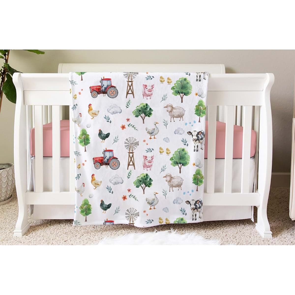 SqtmuHLuo Farm Animals Baby Blanket with Soft Plush Lightweight Design (photo 4)