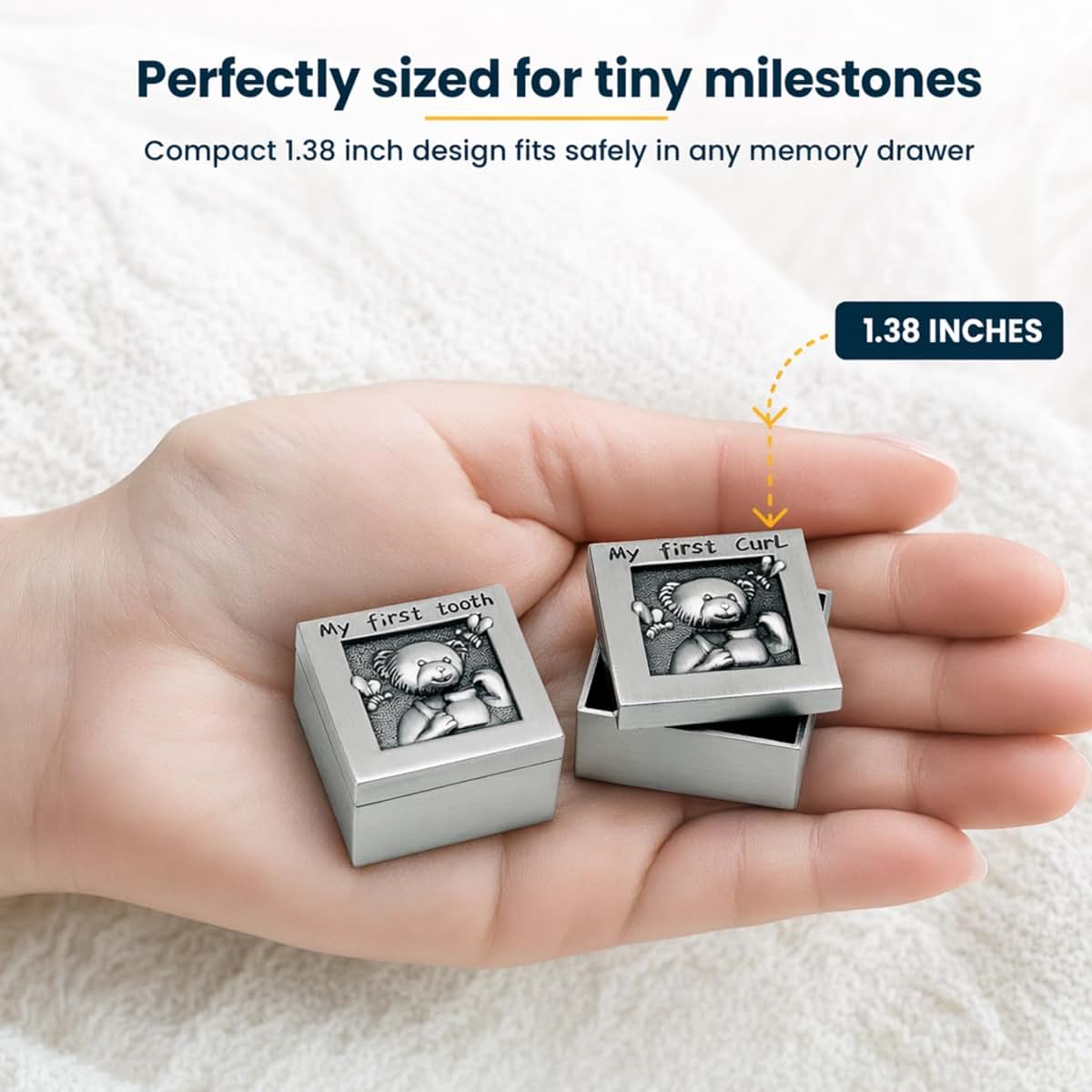 Creative Gifts International Teddy Bear Tooth and Curl Keepsake Boxes (photo 4)