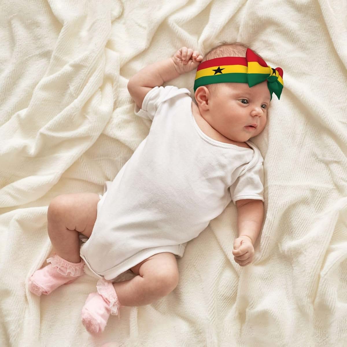 WXZYFP Flag of Ghana Baby Bow Headband with Elasticity (photo 4)