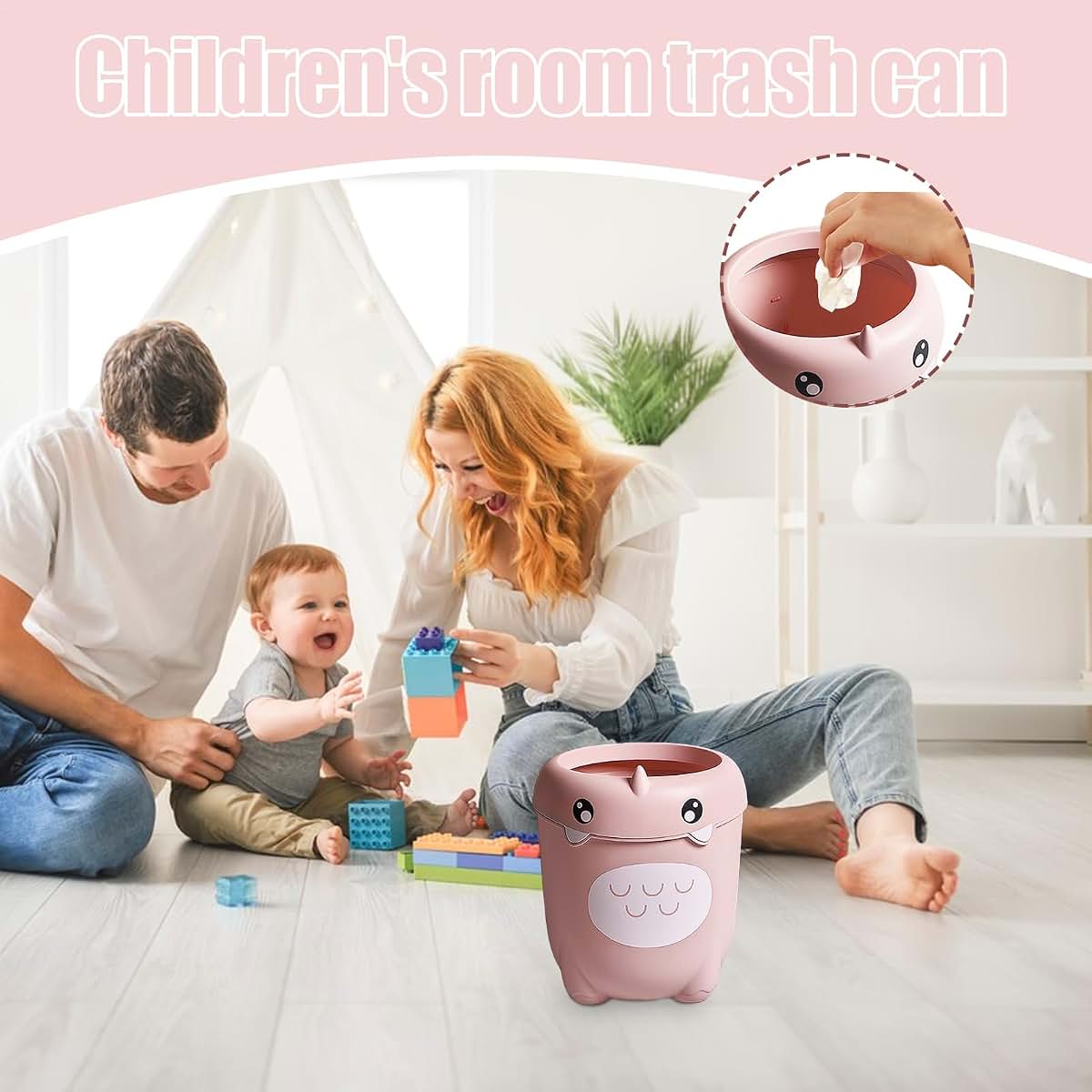 Nuytghr Dinosaur Kids Trash Can With Swing Lid