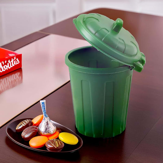 Fun Express 4" x 4 1/4" Green Garbage Can Reusable Plastic Containers- 12 Pc.