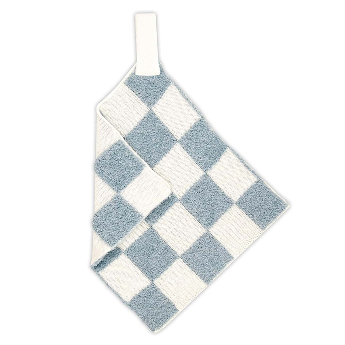 Stephan Baby Plush Blanket with Pacifier Clip - 9 Inch Square Checkerboard (photo 4)