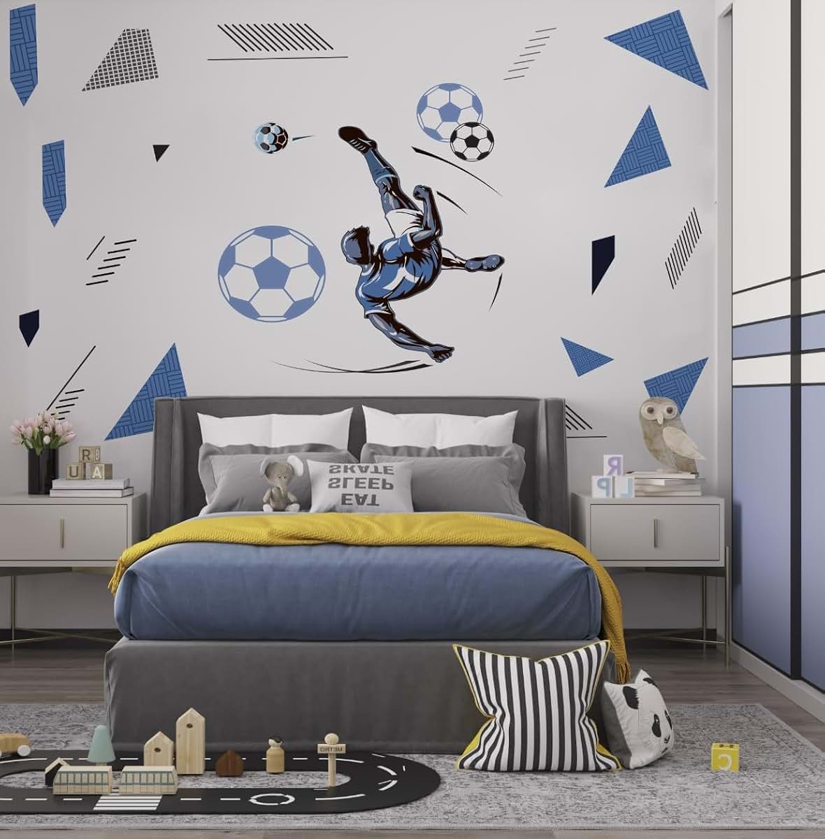 Muravie Soccer Themed Kids Wall Sticker, Football Wall Decal, Kids Room Decor Wall Sticker
