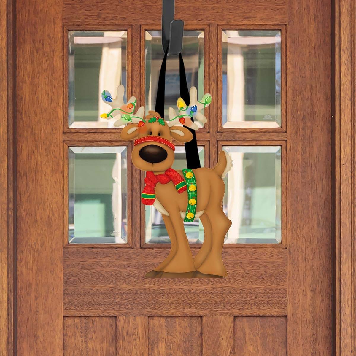 Briarwood Lane Christmas Door Hanger 21x11 Reindeer in Lights