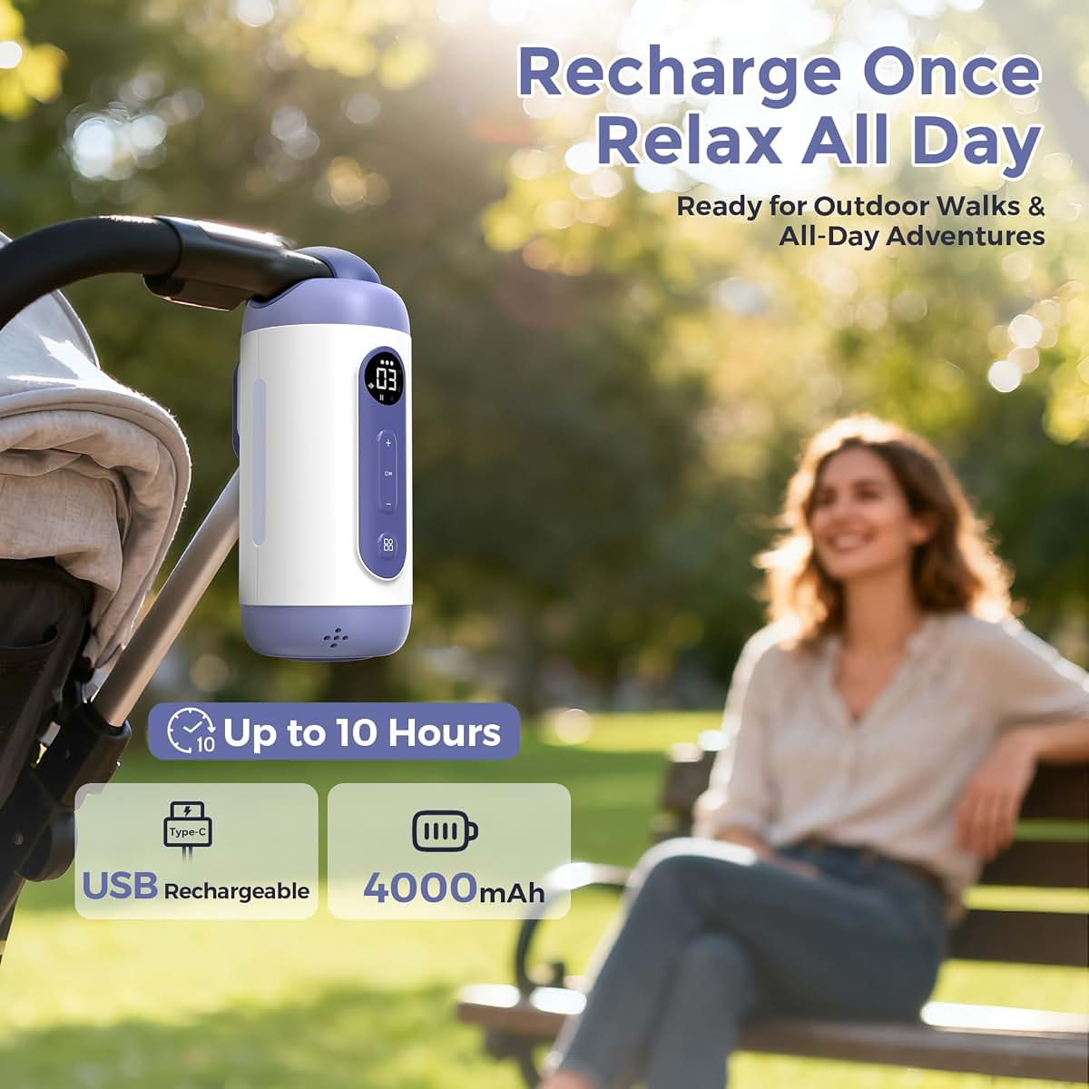 Rechargeable Hands-Free Baby Rocker for Soothing Sleep Aid