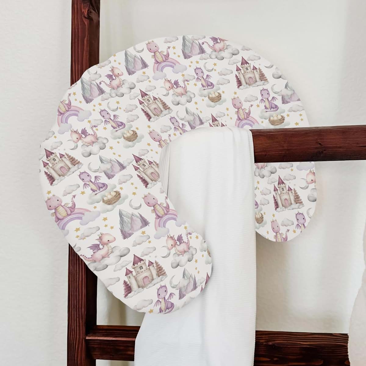 Selgkds Pink Dragon Nursing Pillow Cover, Soft Stretchy Fabric (photo 4)