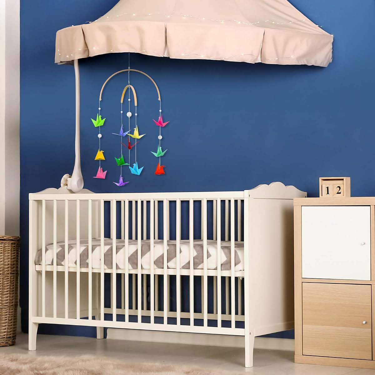 Wooden Nursery Mobile Wind Chime Kit for Crib Bed Decor