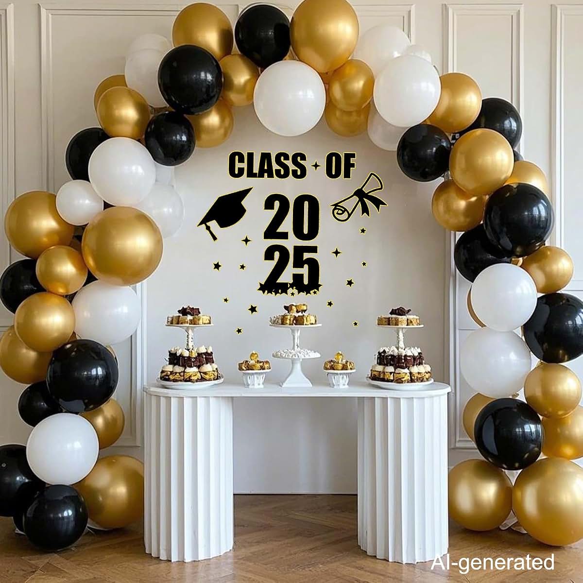LANKBACK Class of 2025 Graduation Decal Proud of You Backdrop Sign Black