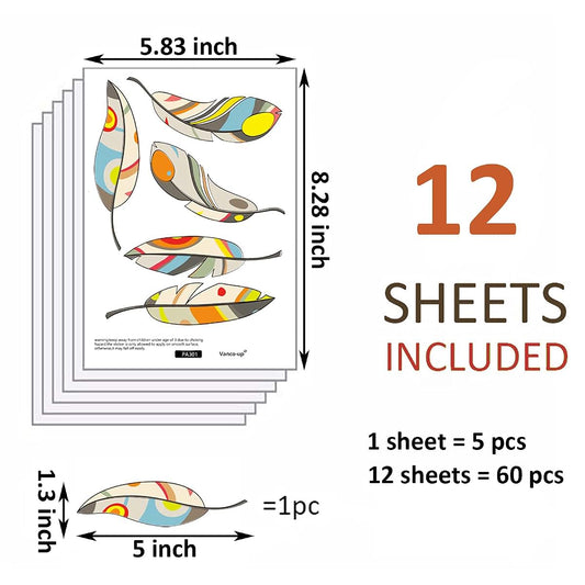 Maydahui Colorful Feather Wall Stickers For Nursery Decor