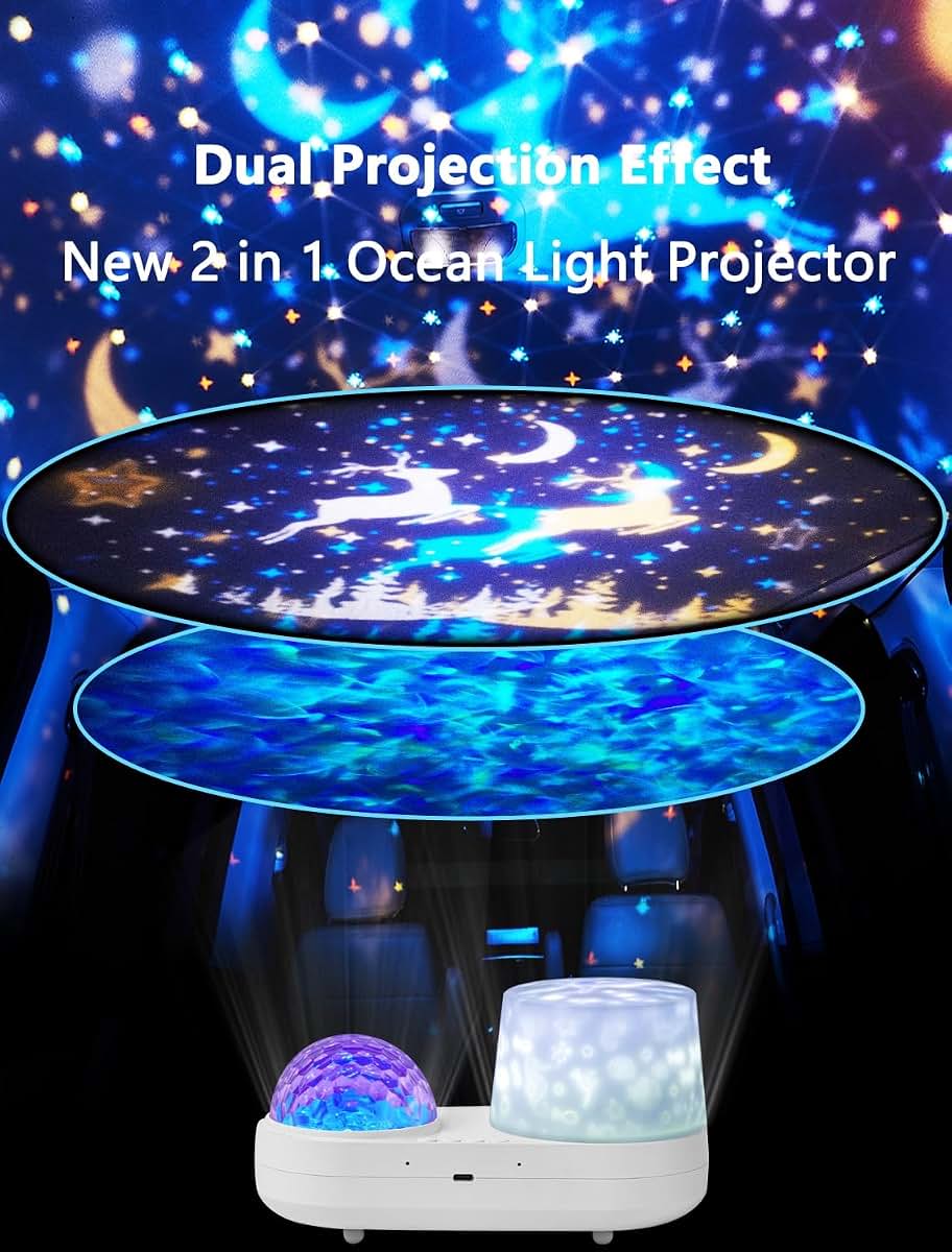 Ocean Wave Projector Night Light for Kids Bedroom Decor