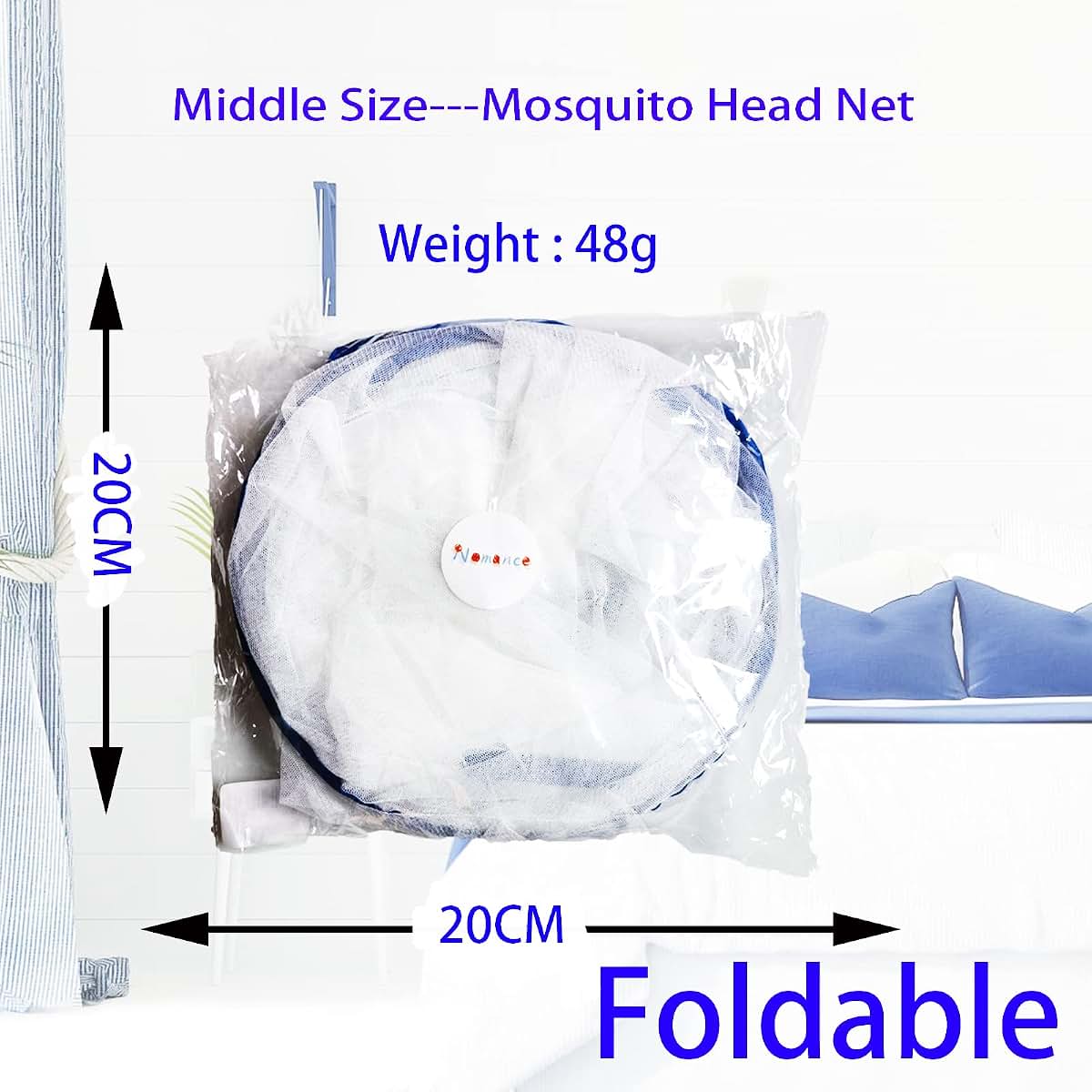 CMINGJ Portable Mosquito Head Net Pop-Up Foldable Travel Mosquito Net for Bed Medium