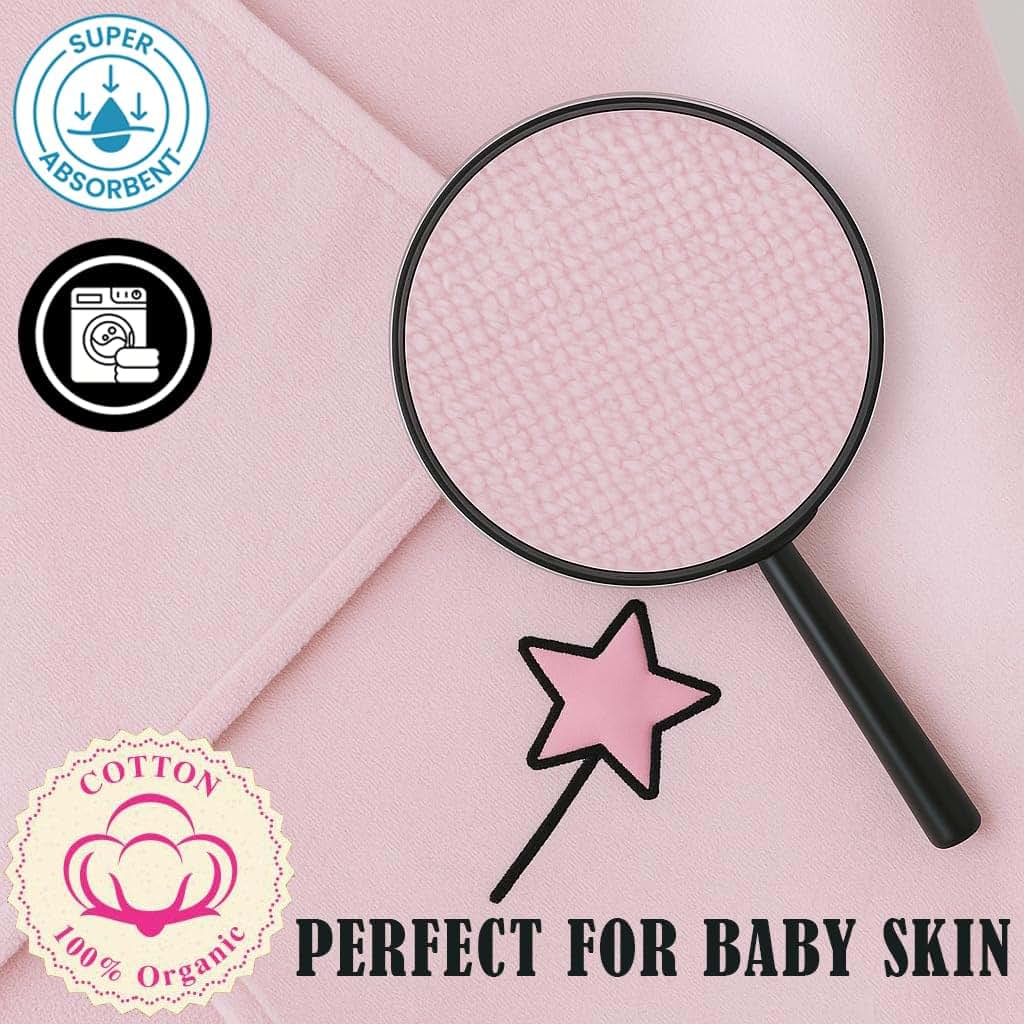 Milk&Moo Baby Hooded Towel, Organic Turkish Cotton Bath Towel (photo 4)