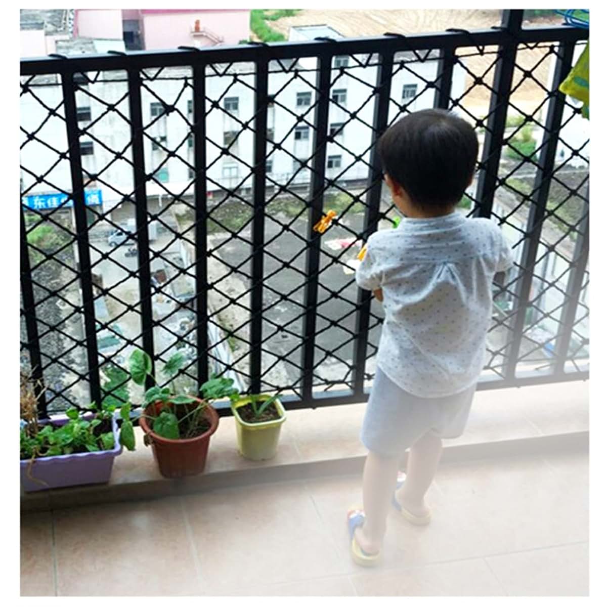 Nylon Rope Net For Balcony Stairs 8cm Mesh 1x10m