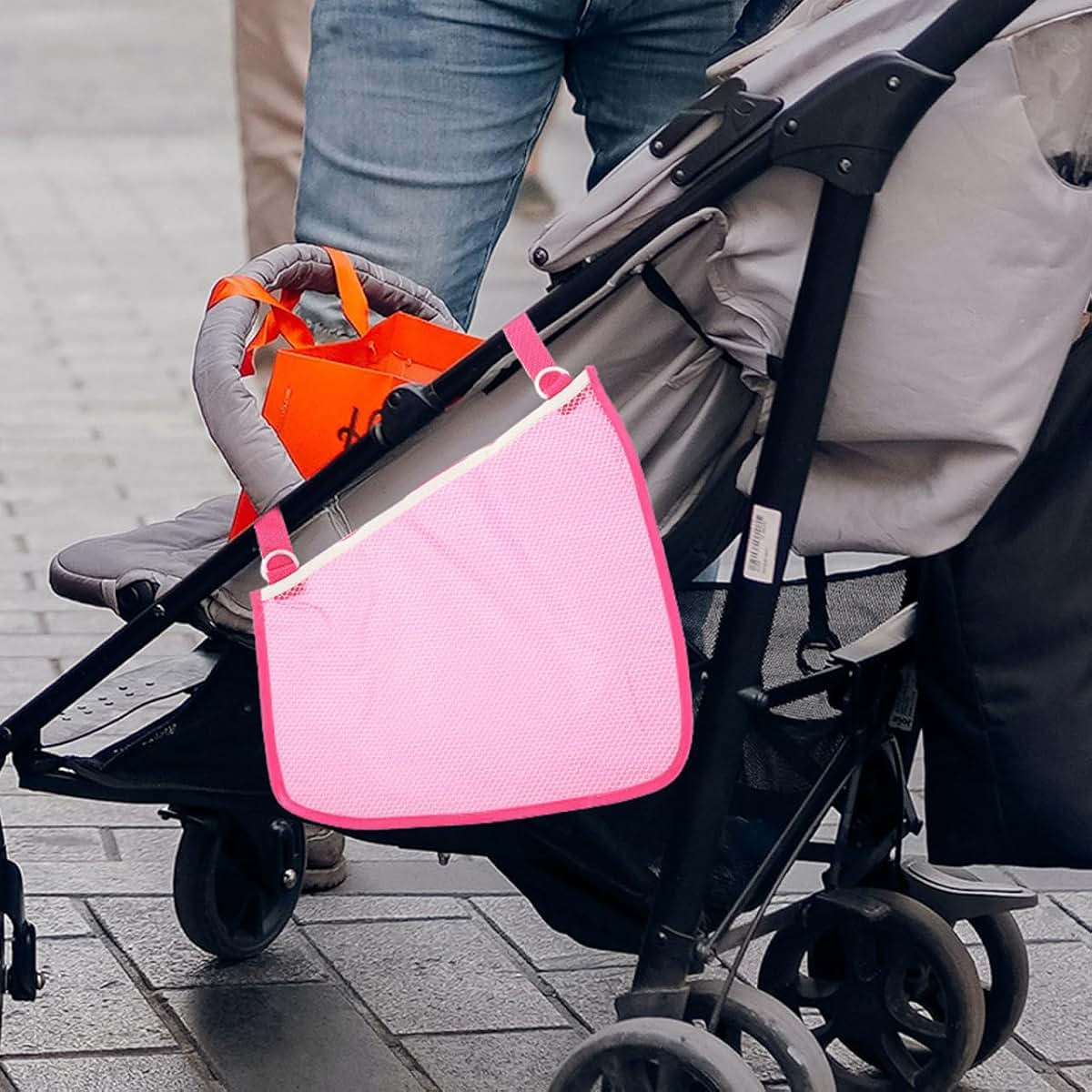 Totority Pink Waterproof Oxford Stroller Storage Bags for Baby Essentials