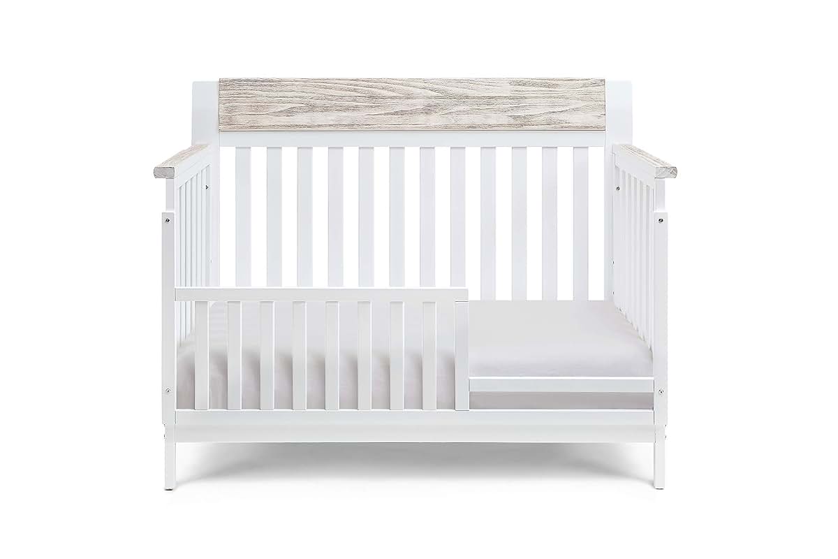 Hayes 4-in-1 Convertible Crib with Wire Brushed Wood Accents