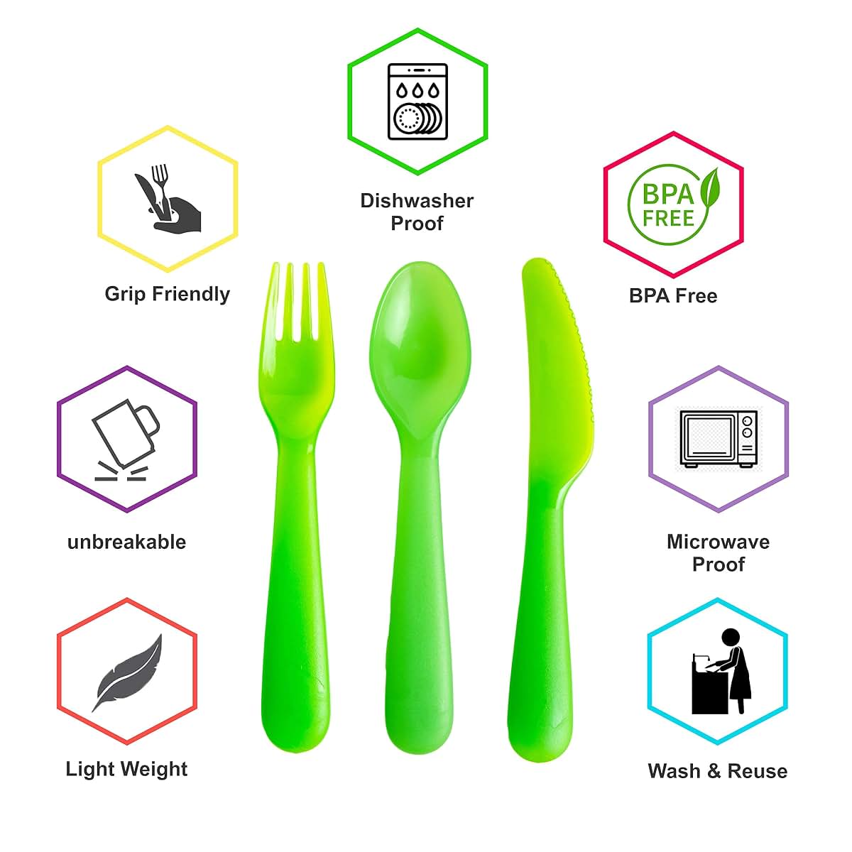 Cuddly Hippo Flatware Set - 54-Piece Colorful Children's Utensils (photo 4)
