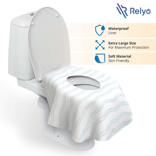 Relyo Disposable Toilet Seat Cover for Travel, 20 Pack, Waves