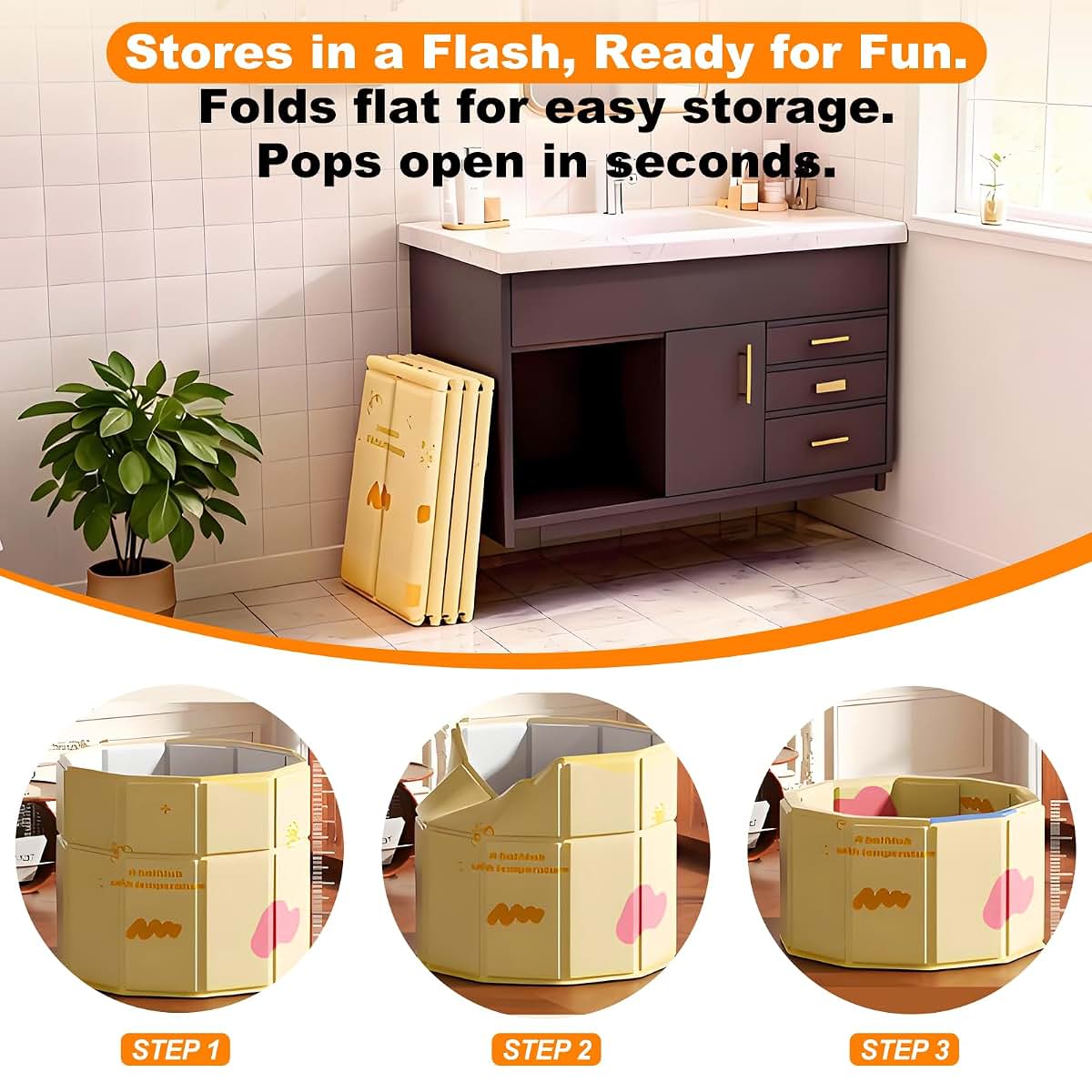 Portable Collapsible Bathtub for Kids Bathing