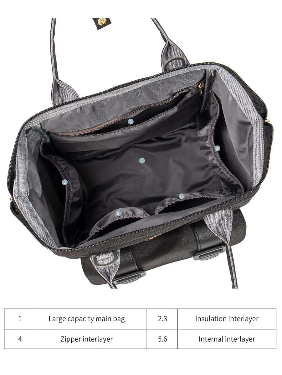 MEYTEILAY Diaper Bag Tote Baby Changing Bag Large Baby Bags for Mom Multifunction Travel Nappy Bag Small (Black)