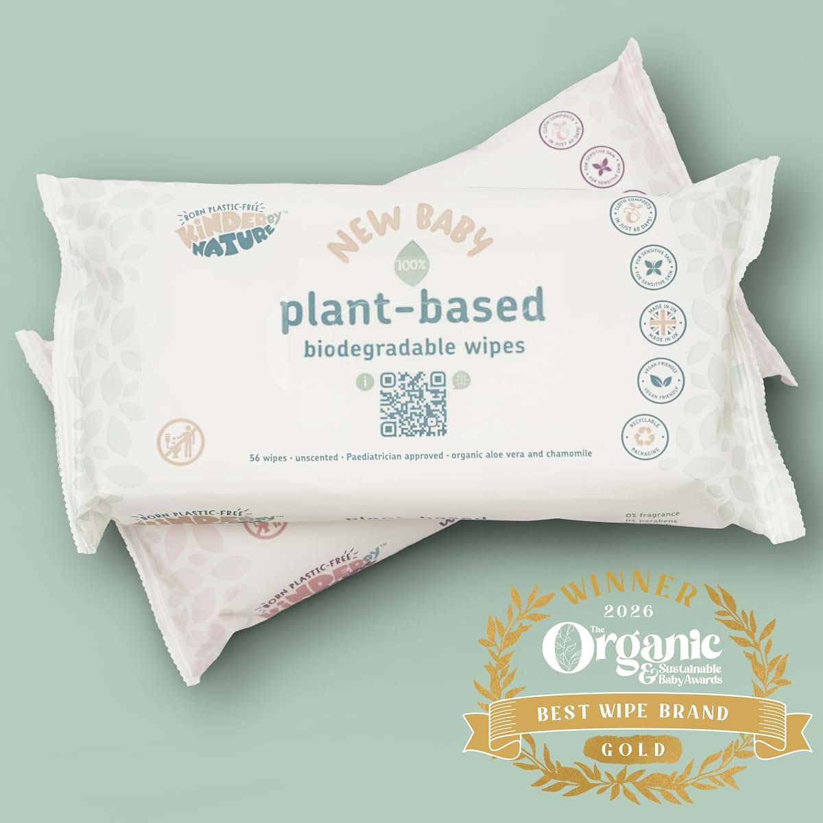 Kinder by Nature Plant Based Wipes - Biodegradable and Compostable