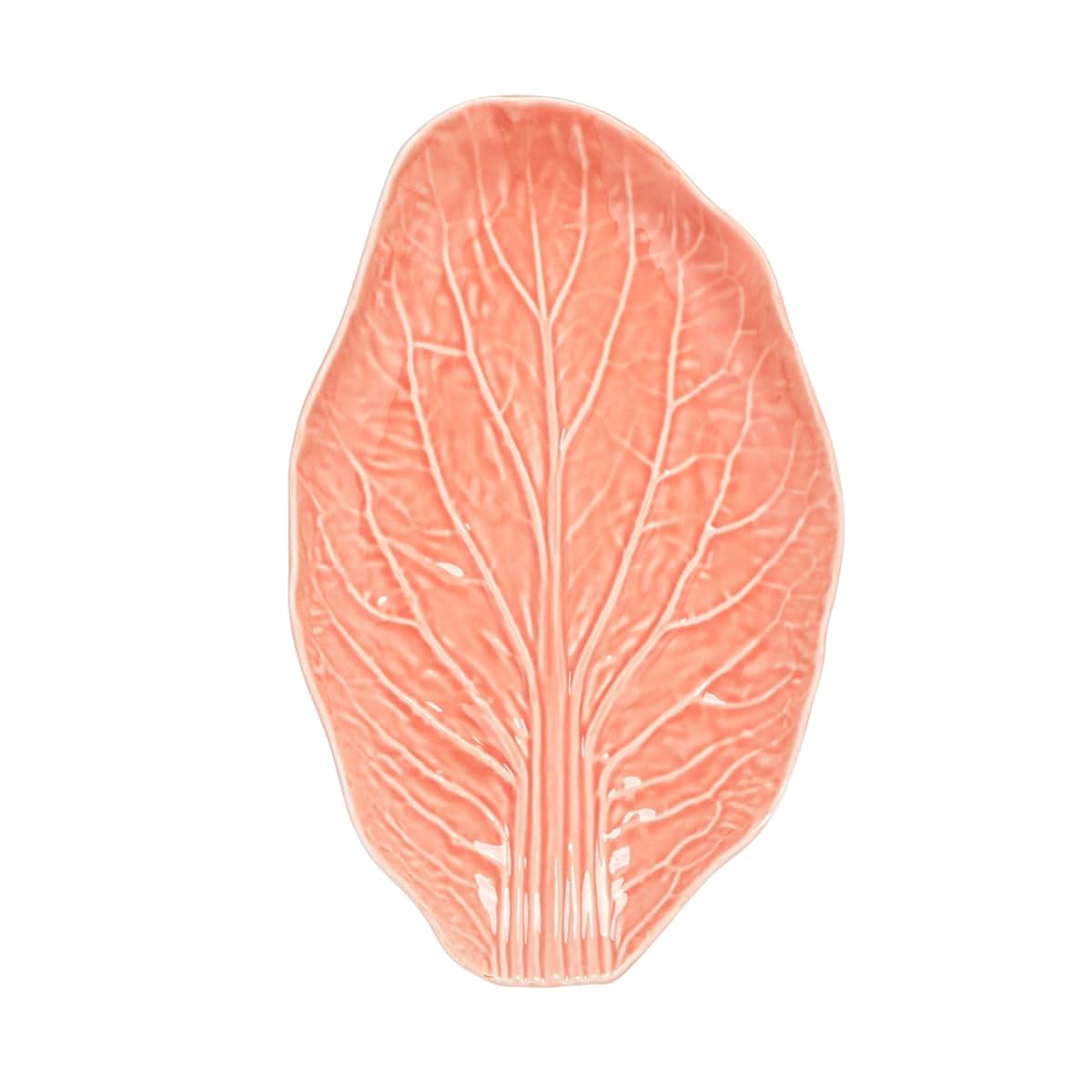 Creative Co-Op 2-Piece Stoneware Cabbage Shaped Plates Red Pink
