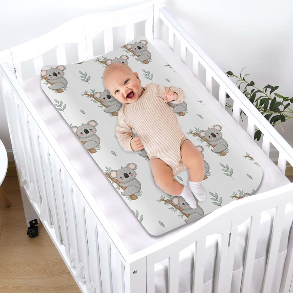 BabyOneStop Cute Koala Bear Branch Leaf Changing Pad Cover