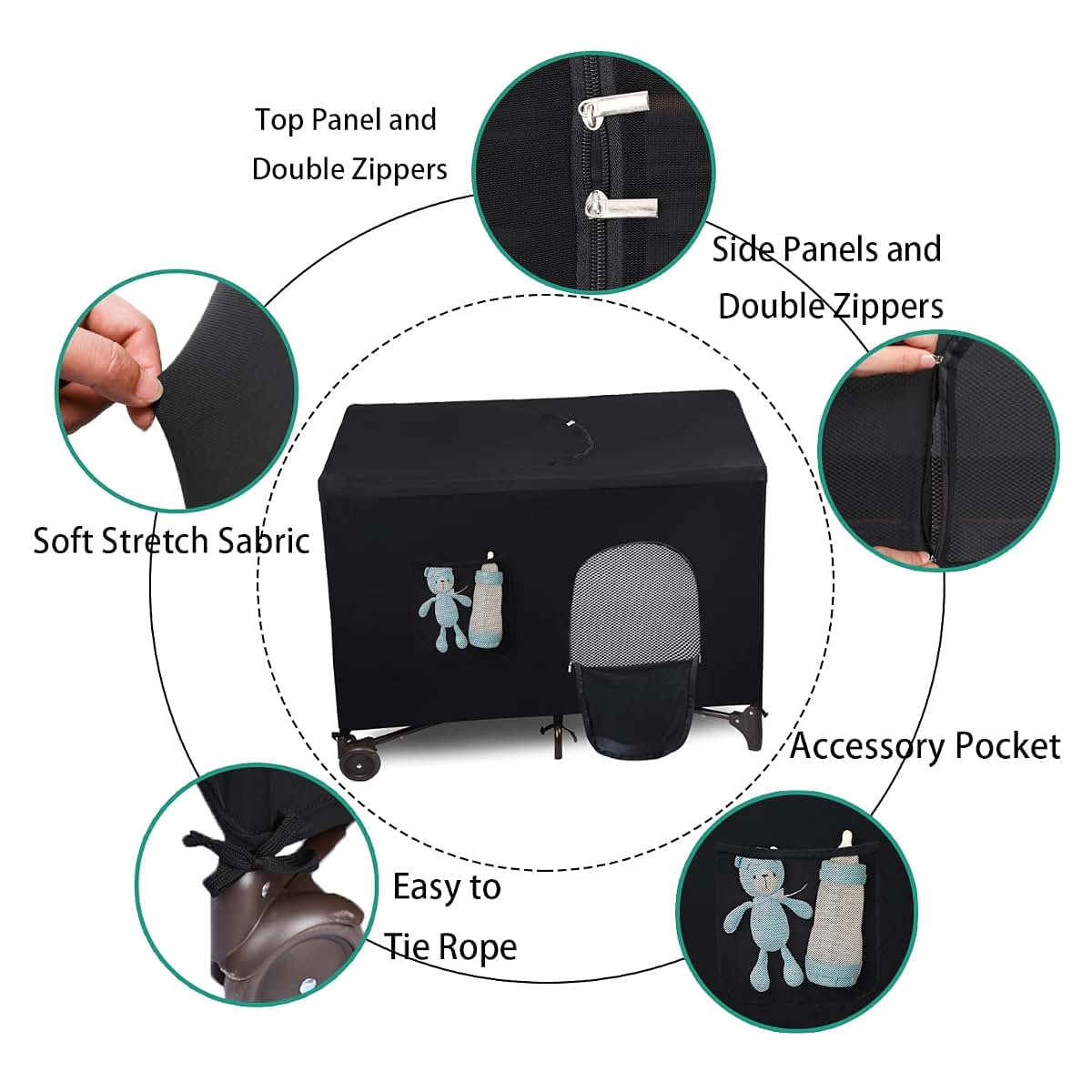 Blackout Crib Cover for Pack N Play | Breathable Travel Netting Tent