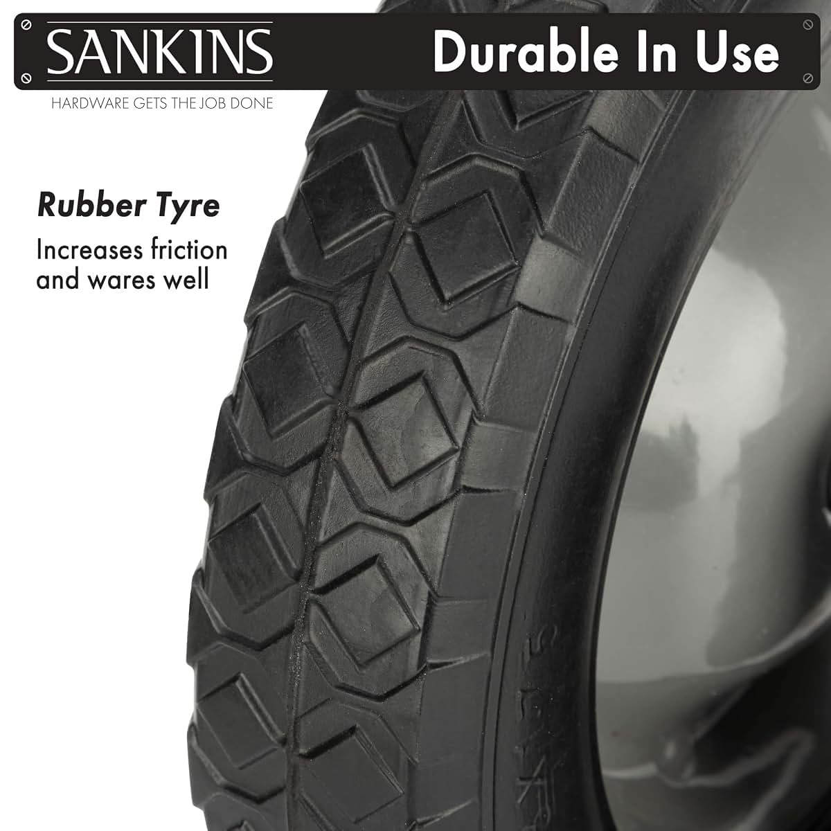 SANKINS 8" Rubber Gate Caster Wheel for Swing Gates, Fits 1-5/8" to 2" Round Tube Frames