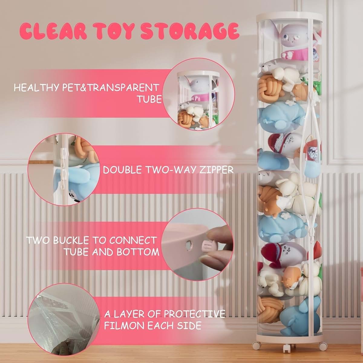 Flarelyare Stuffed Animal Storage Tube (White)