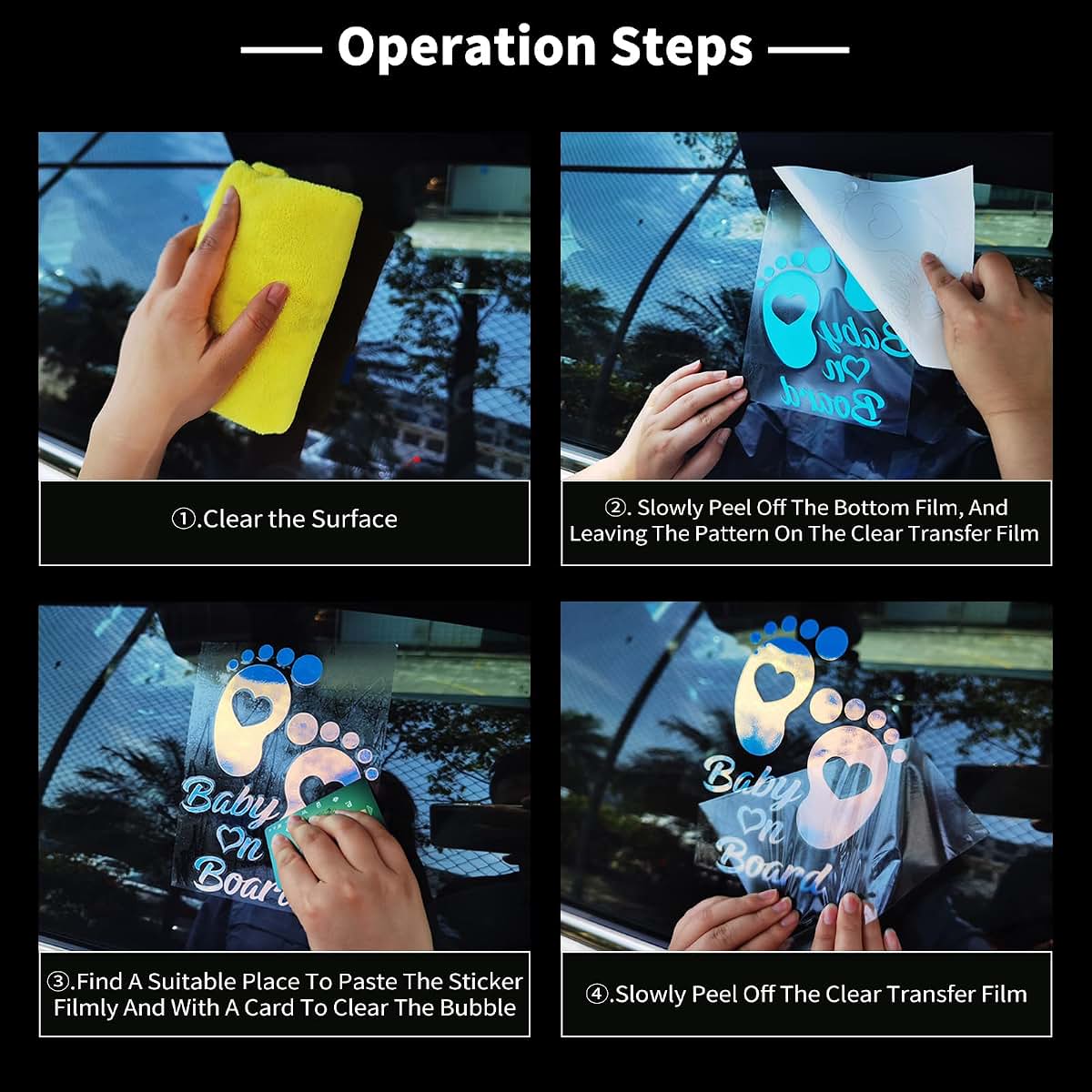 BabyOneStop Reflective Baby On Board Car Window Decals