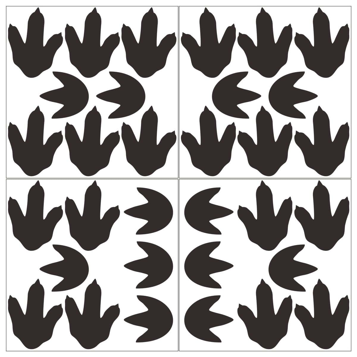 Mozamy Creative Dinosaur Footprints Wall Decals (32 Count) Dinosaur Wall Decals Dinosaur Tracks Decals Removable Peel