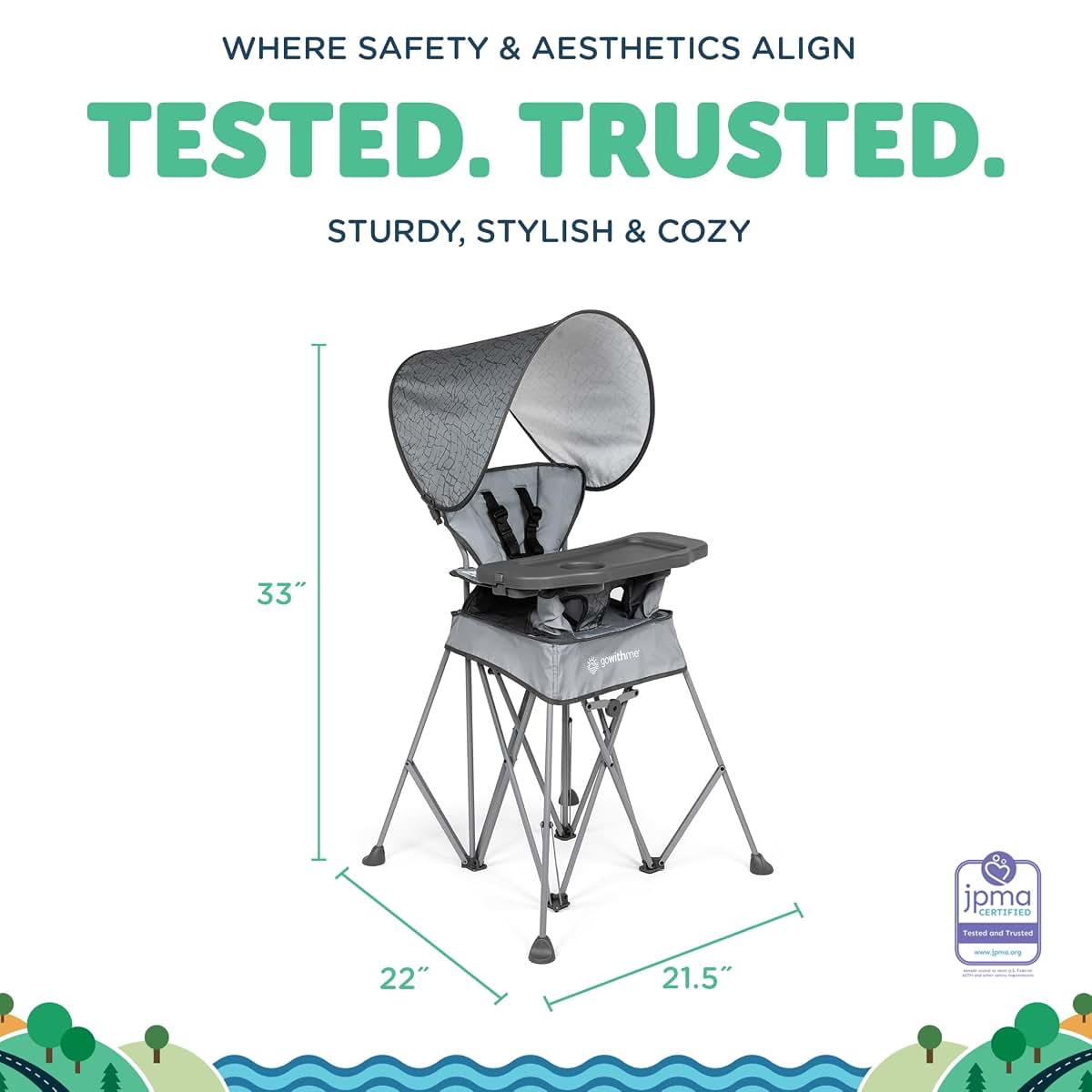 Uplift Deluxe Portable High Chair for Indoor and Outdoor Use