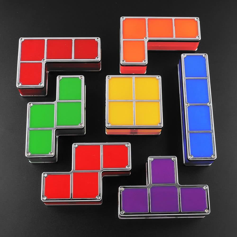 Janpation Stackable Retro DIY LED Table Light Cubes Interlocking Tangram Blocks (photo 3)