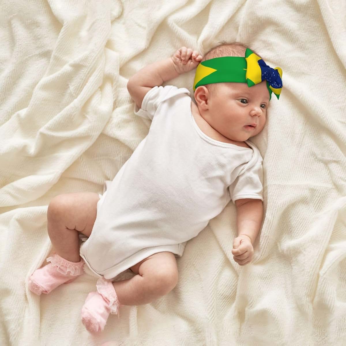 FoRes Brazilian Flag Baby Bow Headband For Newborn (photo 4)