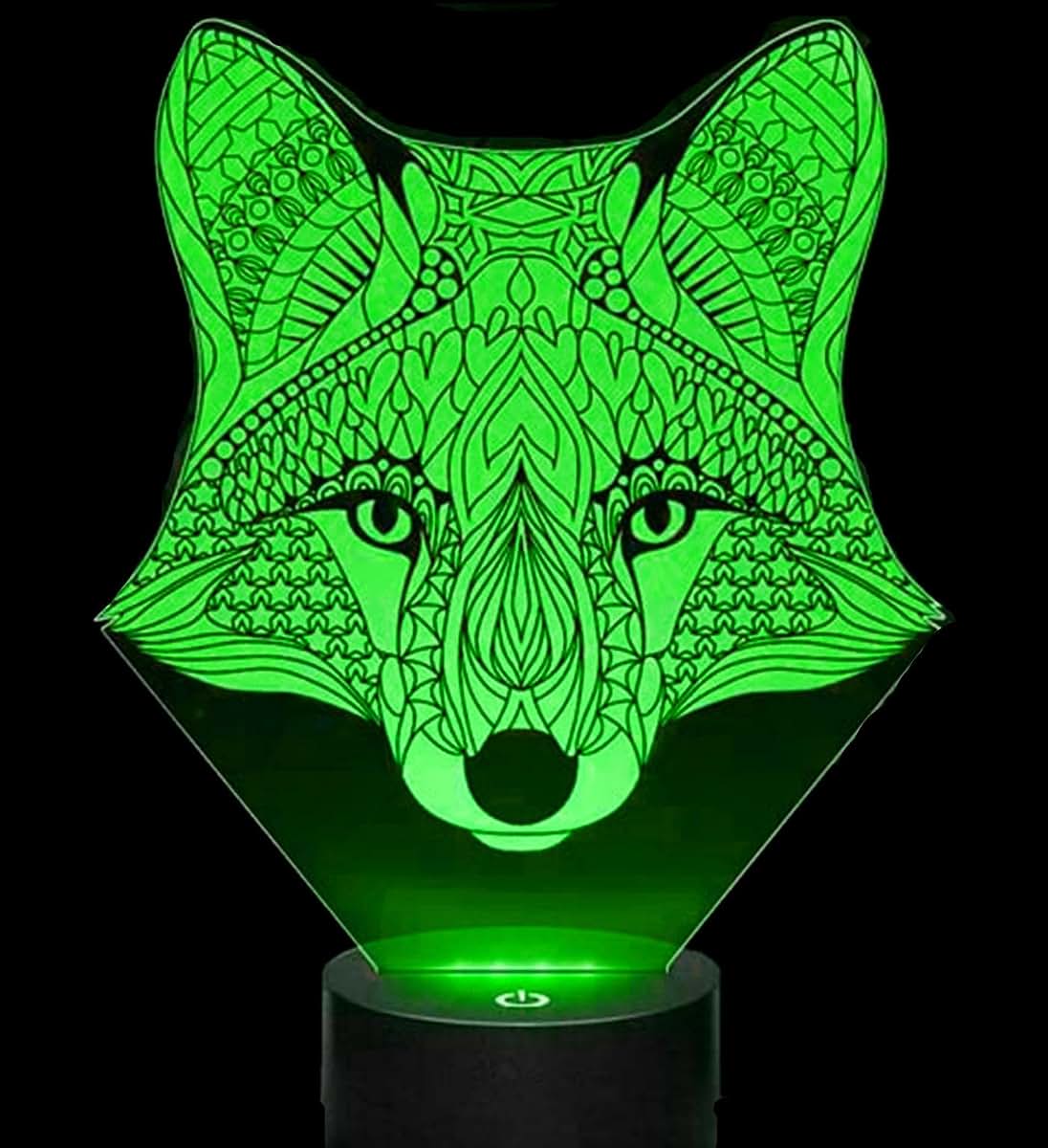 Jinnwell 3D Fox Night Light Lamp Illusion 16 Color Changing Table Desk Decoration Lamps Gift with Acrylic Flat ABS Base (photo 4)