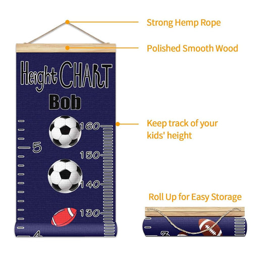 BabyOneStop Personalized Name Soccer Growth Chart Ruler for Girls