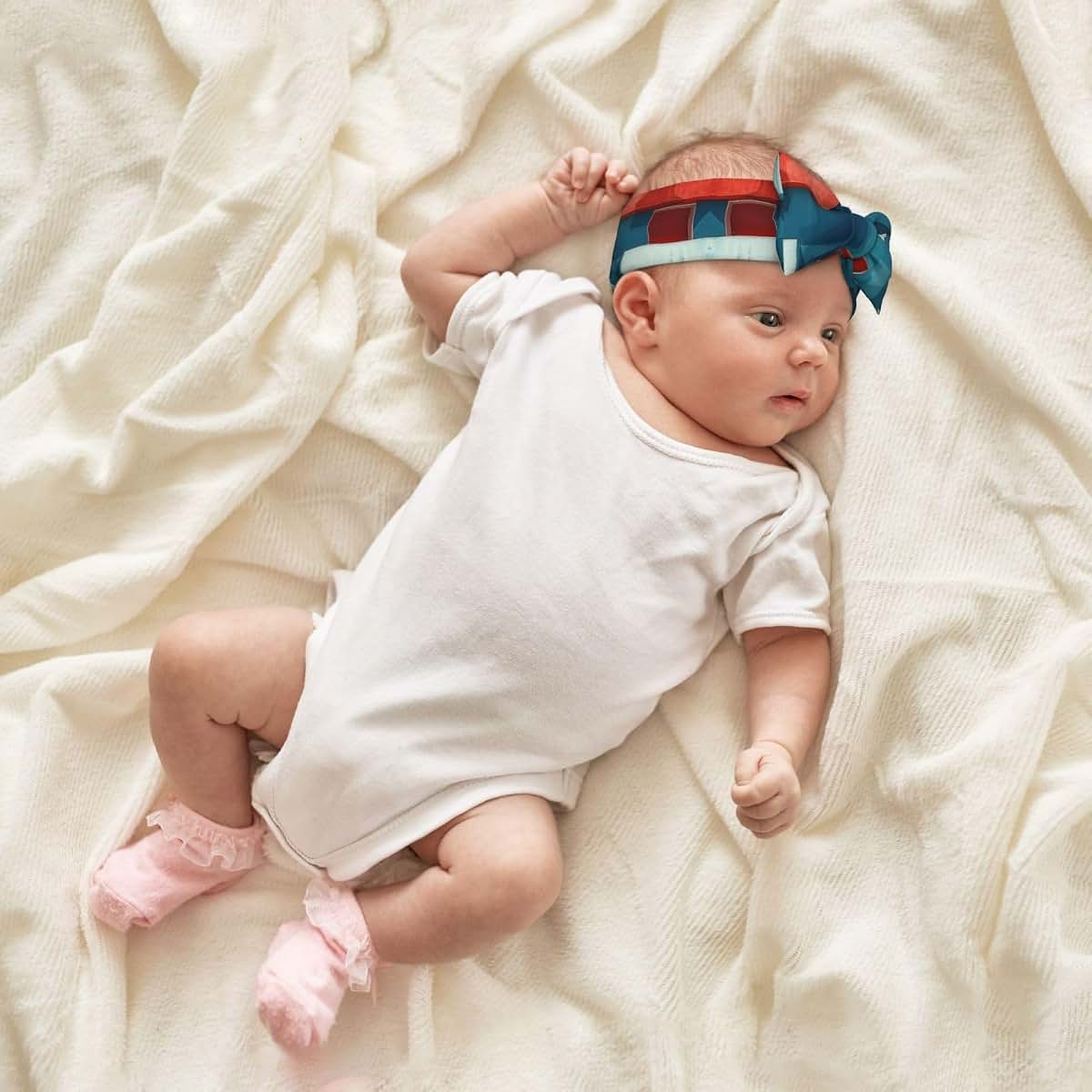 HCVXBSA Abstract Appearance Of Architecture Print Cute Baby Bows