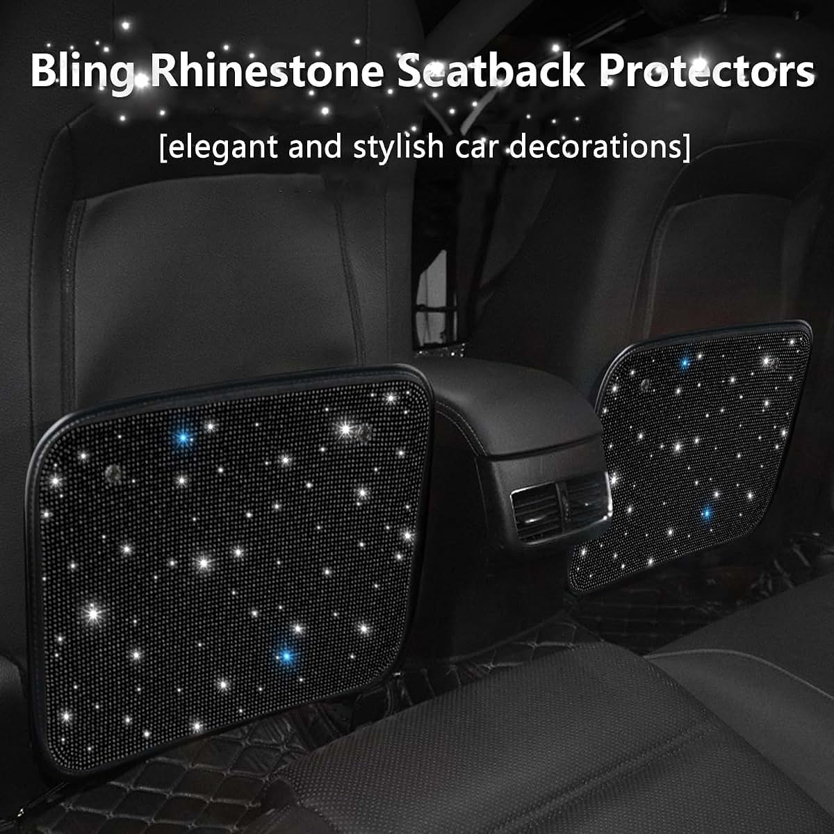ELKOHA Sparkling Diamond Car Back Seat Kick Protectors 2pcs (photo 4)