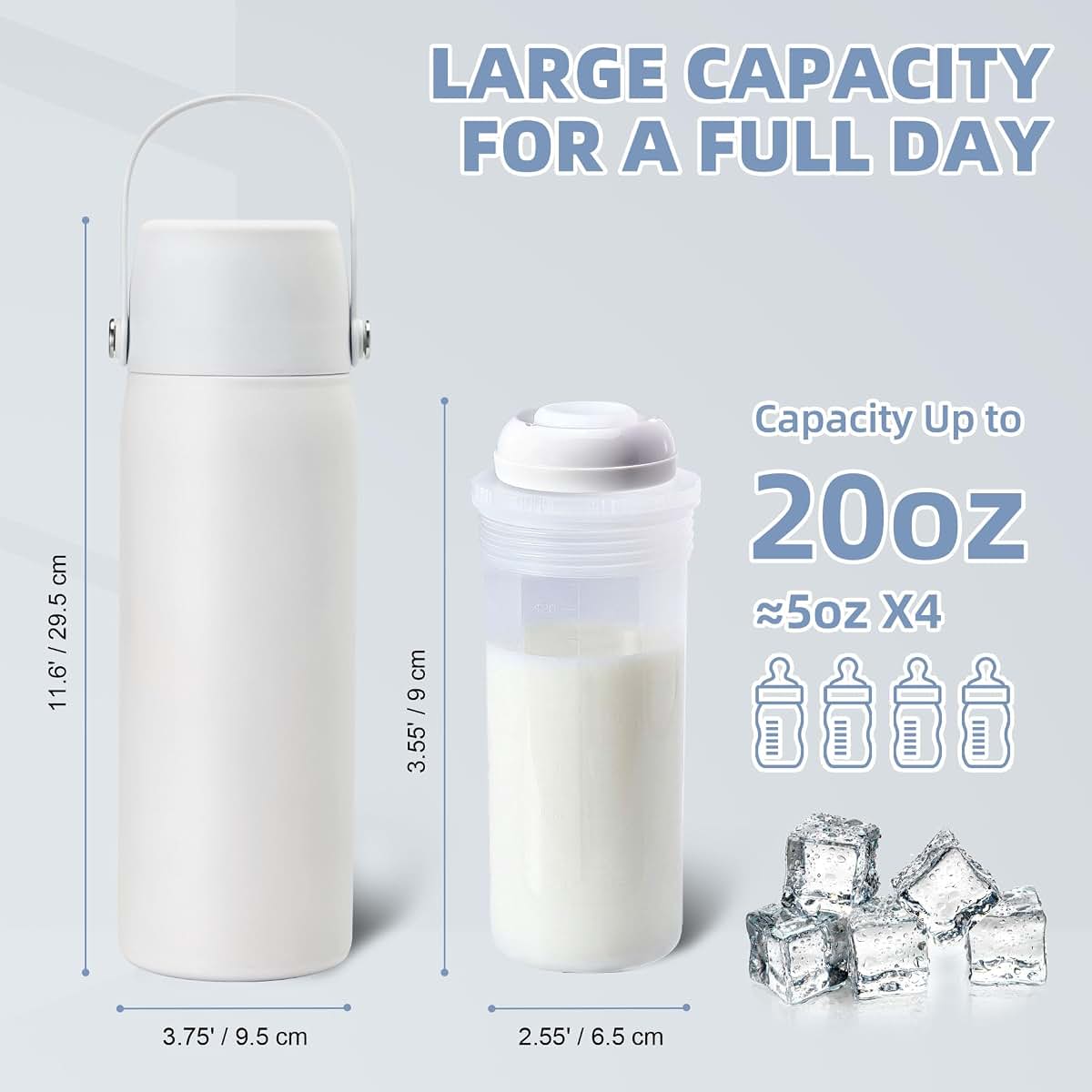 Momify 20oz Portable Breastmilk Storage Bottle in White (photo 4)