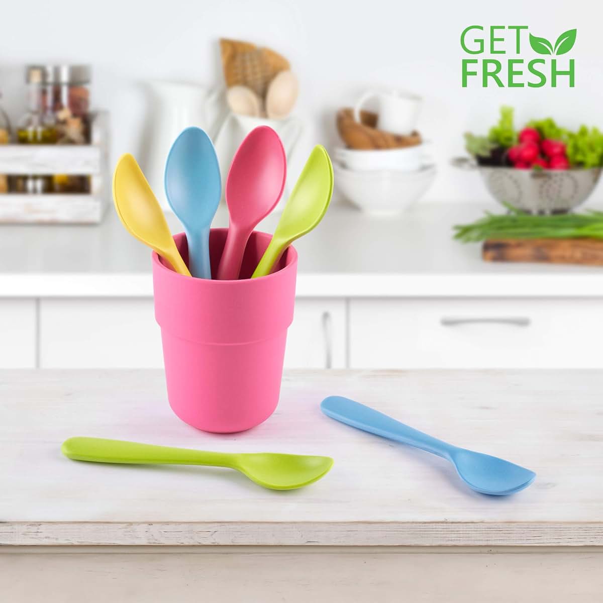 Get Fresh Bamboo Kids Spoons Set 4-Pack Reusable