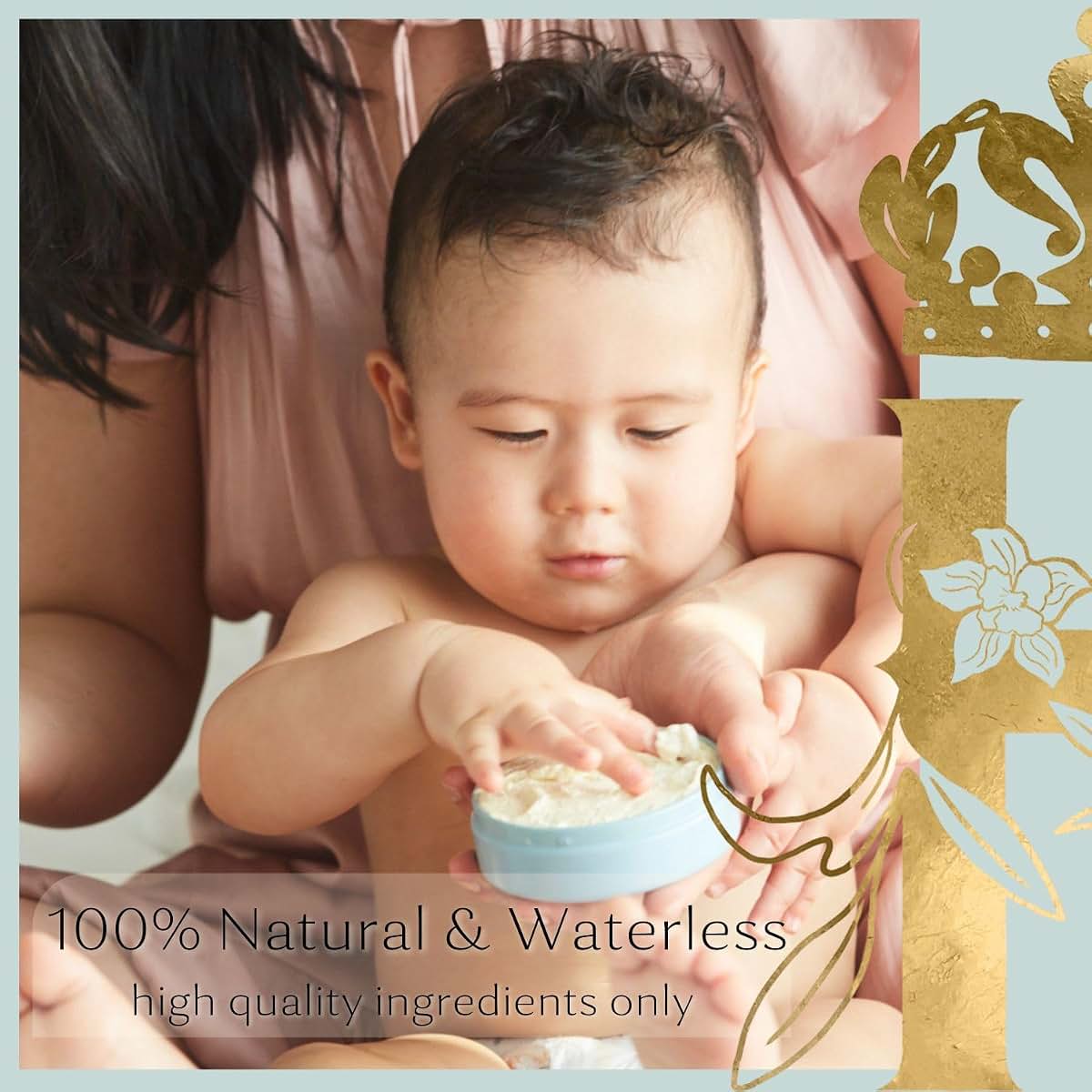 Royal Heir Baby Body & Bum Butter in Blue:Deep Daily Moisture & Dry Skin Therapy-Whipped Cocoa Butter with Sandalwood &